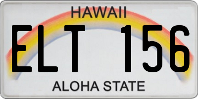 HI license plate ELT156