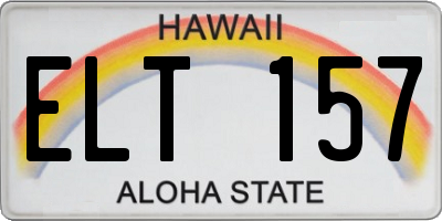 HI license plate ELT157