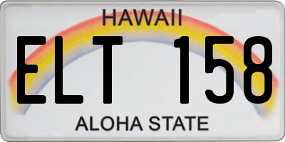 HI license plate ELT158