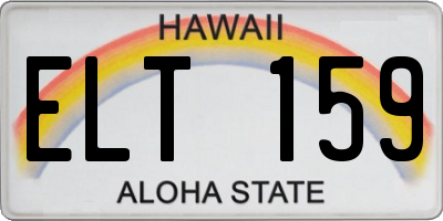 HI license plate ELT159