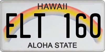 HI license plate ELT160