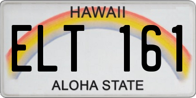 HI license plate ELT161