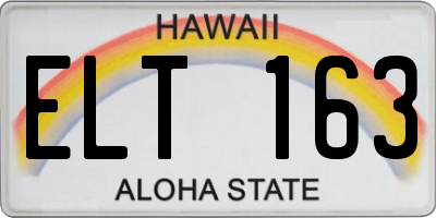 HI license plate ELT163