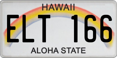 HI license plate ELT166