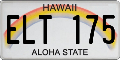 HI license plate ELT175