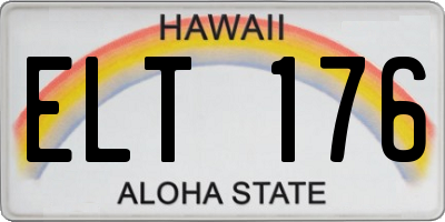 HI license plate ELT176