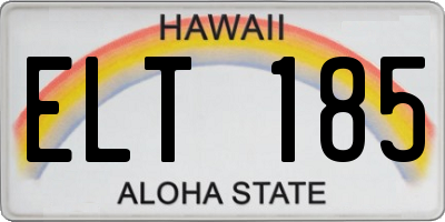 HI license plate ELT185