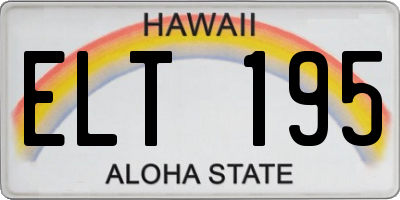 HI license plate ELT195