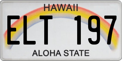 HI license plate ELT197