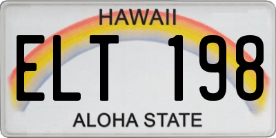 HI license plate ELT198