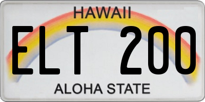 HI license plate ELT200