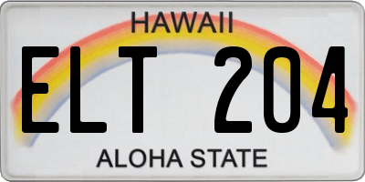 HI license plate ELT204