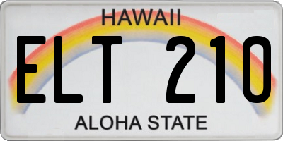 HI license plate ELT210