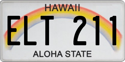 HI license plate ELT211