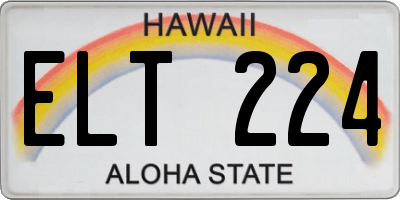 HI license plate ELT224