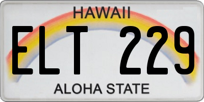 HI license plate ELT229