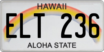 HI license plate ELT236