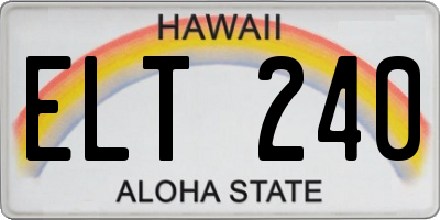 HI license plate ELT240
