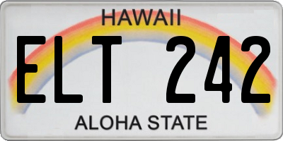 HI license plate ELT242