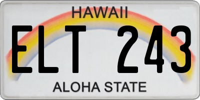 HI license plate ELT243