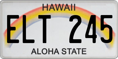 HI license plate ELT245