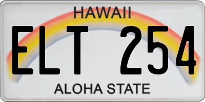 HI license plate ELT254