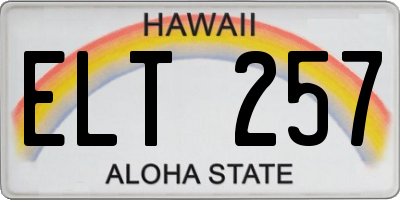 HI license plate ELT257