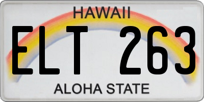 HI license plate ELT263