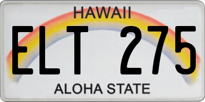HI license plate ELT275