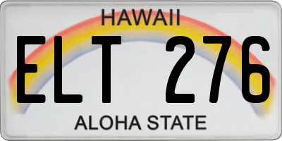 HI license plate ELT276