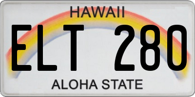 HI license plate ELT280