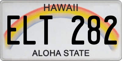 HI license plate ELT282