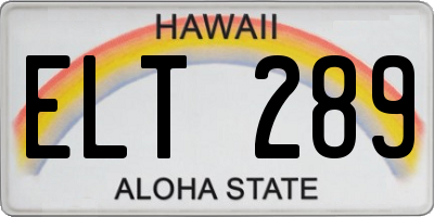 HI license plate ELT289