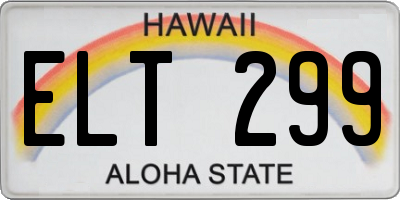 HI license plate ELT299