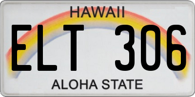 HI license plate ELT306