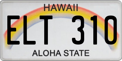 HI license plate ELT310