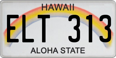 HI license plate ELT313