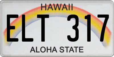 HI license plate ELT317