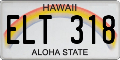 HI license plate ELT318