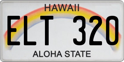HI license plate ELT320