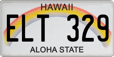 HI license plate ELT329