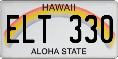 HI license plate ELT330