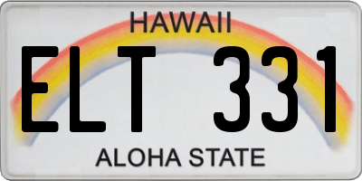 HI license plate ELT331