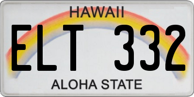 HI license plate ELT332