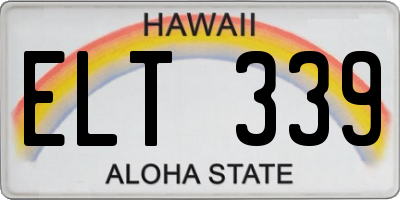 HI license plate ELT339