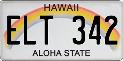 HI license plate ELT342