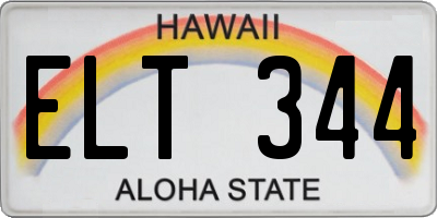 HI license plate ELT344