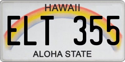 HI license plate ELT355