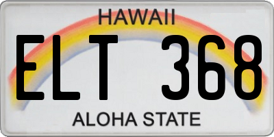 HI license plate ELT368