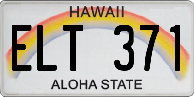 HI license plate ELT371